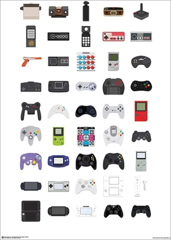 VIDEO GAME Controllers Poster - 24'' X 36''