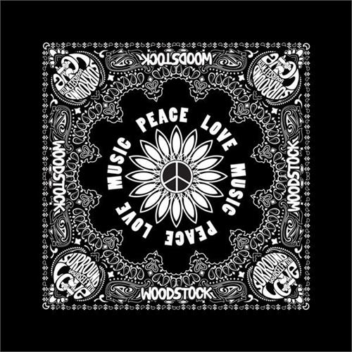 Woodstock - Peace Love MUSIC Cotton Bandana - 21'' x 21''