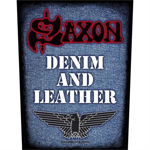 Saxon - DENIM and Leather - 14'' x 11'' Printed Back Patch