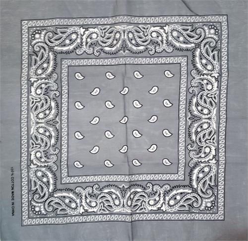 Paisley BANDANA Grey 21'' x 21''