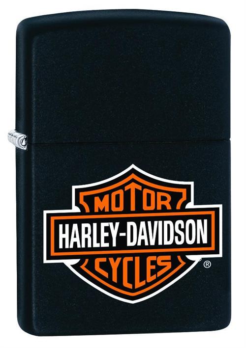 HARLEY-DAVIDSON Logo Black Matte Zippo Lighter - 218Hd.H252