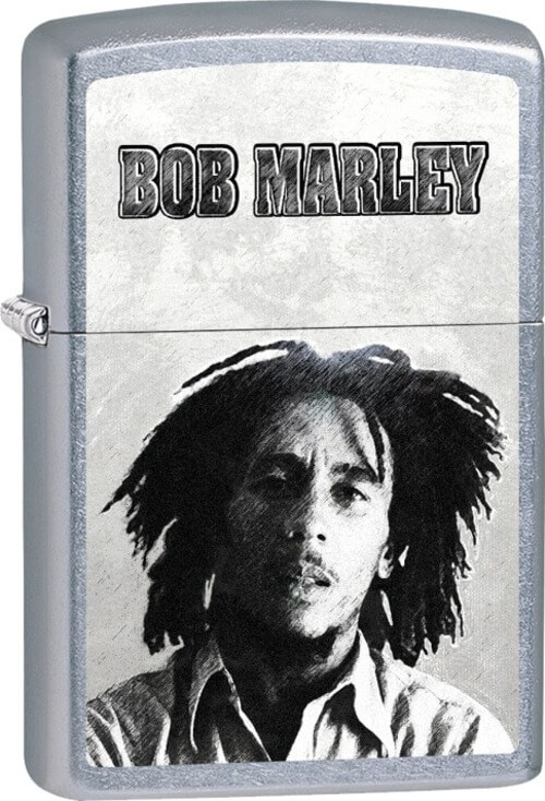 BOB MARLEY Zippo Lighter - B&W Face Street Chrome - Black Ball Corp. Exclusive