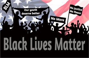 ''Black Lives Matter Crowd SIGNs Mini Poster - 17'''' x 11''''''