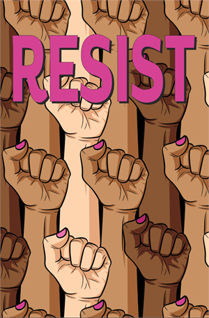''Female Resist Fist Mini POSTER - 11'''' x 17''''''