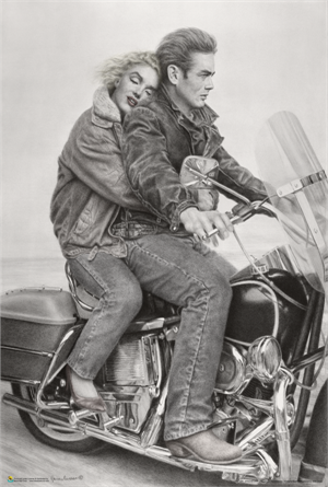 ''Speedbound - Marilyn Monroe & James Dean By: PAUL Gassenheimer - Poster - 24'''' X 36''''''