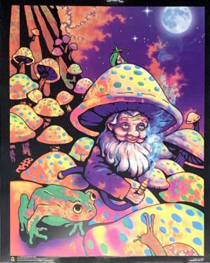 Image of Mushroom Man Mini Non-Flocked Black Light Poster
