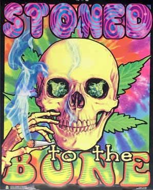 Image of Stoned To The Bone Mini Non-Flocked Black Light Poster