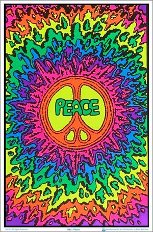 ''Psychedelic PEACE Black Light Poster - 23'''' X 35''''''
