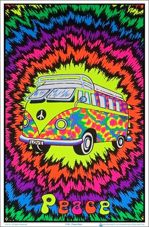 ''Peace Bus Blacklight POSTER - 23'''' x 35''''''