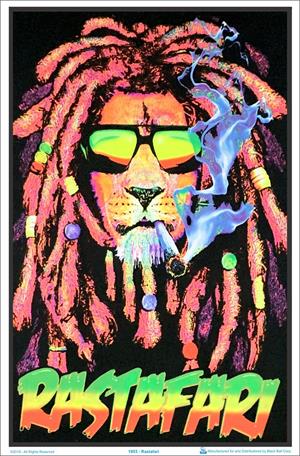 ''Rastafari Lion Black Light POSTER - 23'''' X 35''''''