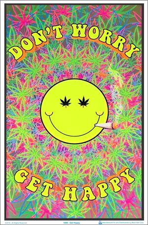 ''Don't Worry Get Happy Blacklight POSTER - 23'''' X 35''''''