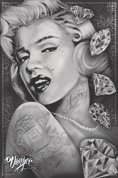 ''Marilyn Monroe DIAMONDs By: James Danger Harvey Poster - 24'''' X 36''''''