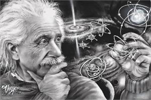 ''Albert Einstein Quazar By: James Danger Harvey POSTER - 36'''' X 24''''''
