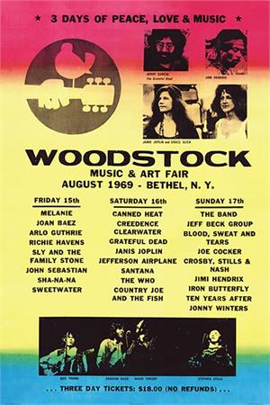 Woodstock Line-Up 1969 POSTER 24x36