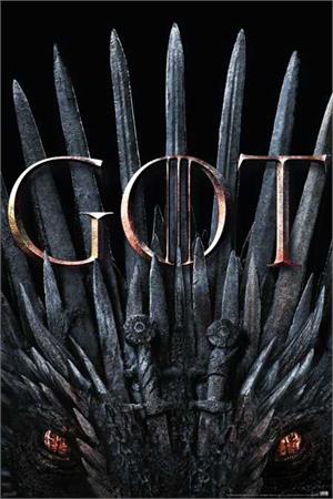 ''GAME of Thrones  S8  Iron Throne & Dragon - Poster - 24'''' x 36''''''