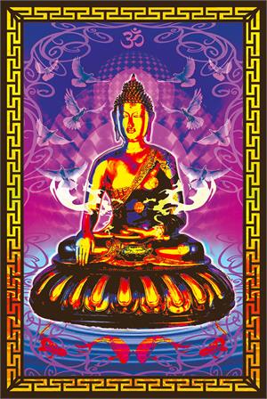 ''BUDDHA - Non Flocked Blacklight Poster - 24'''' X 36''''''