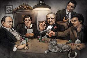 ''Gangsters Playing Poker by: Big Chris Poster - 24'''' x 36''''''