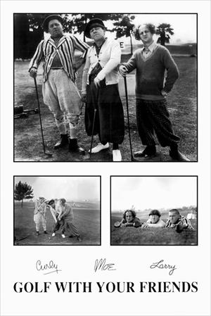''Three Stooges Golf Poster - 24'''' x 36''''''
