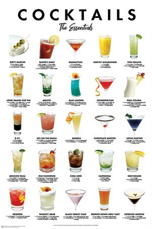 ''Cocktails - The Essentials POSTER - 24'''' X 36''''''