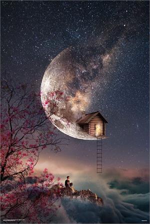''Moon Lune by Natacha Einat POSTER - 24'''' x 36''''''