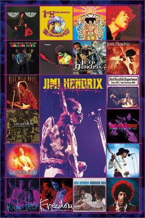 ''Jimi Hendrix Album Covers POSTER - 24'''' X 36''''''