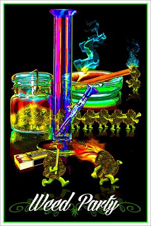 ''Weed Party Non-Flocked Blacklight POSTER - 24'''' X 36''''''