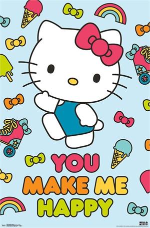 ''HELLO KITTY - Happy Poster - 22.375'''' x 34''''''