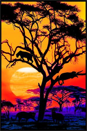 ''Panther PRIDE Non Flocked Black Light Poster - 24'''' X 36''''''