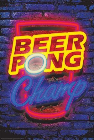 ''Beer Pong Neon Non-Flocked Blacklight POSTER 24'''' x 36''''''