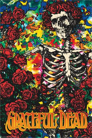 ''GRATEFUL DEAD Skeleton & Roses Poster 24'''' x 36''''''