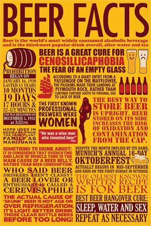 ''Beer Facts POSTER 24'''' x 36''''''