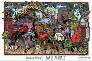 ''Party ANIMALs by Howard Teman Poster - 36''''  24''''''