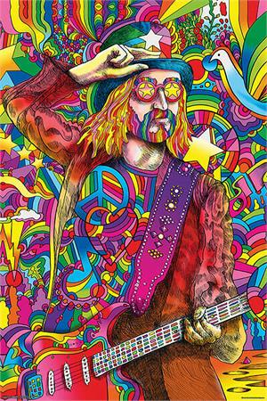 ''Hippie Guitar Player by Howie Green POSTER - 24'''' x 36''''''