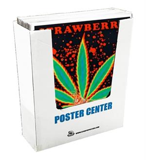 36 Piece 420 Themed Shrink Wrap Blacklight POSTER Bin - Cardboard