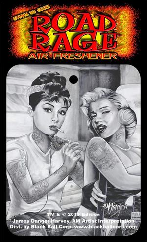Marilyn & Audrey TATTOO by: James Danger Harvey Road Rage Air Freshener