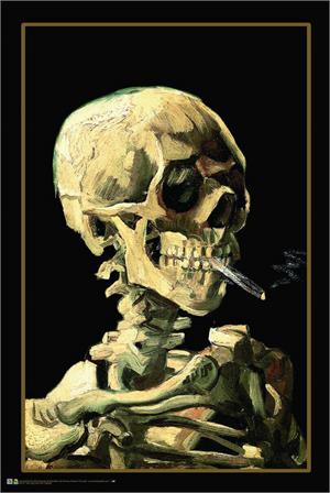 ''Van Gogh - SKULL With Cigarette Poster - 24'''' x 36''''''