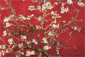 ''Van Gogh - Almond Blossom In RED Poster - 24'''' X 36''''''