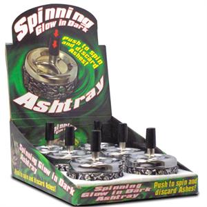 Spinning Glow In The Dark Ashtrays - 6 CT.