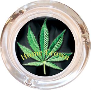 ''Herbal Leaf - HOME Grown - Ashtray - 4'''' Diameter''