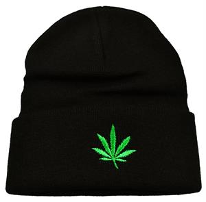 Herbal Leaf Embroidered Beanie