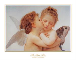 ''The First Kiss by Bouguereau 1890 POSTER - 28'''' x 22''''''