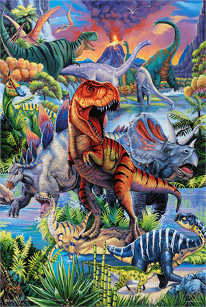 ''Dinosaurs By Jenny Newland POSTER - 24'''' X 36''''''