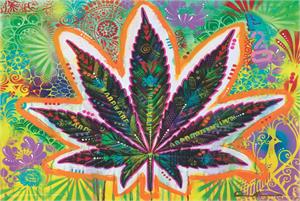 ''Psychedelic Leaf by Dean Russo POSTER 36'''' x 24''''''