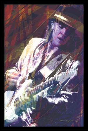 ''Guitar Master ''''Stevie Ray Vaughan'''' POSTER By: David Lloyd Glover - 24'''' X 36''''''