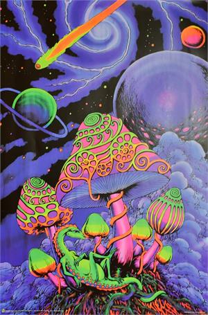 ''Cosmic Shroom by Space Tribe Non-Flocked Blacklight POSTER 24'''' x 36''''''