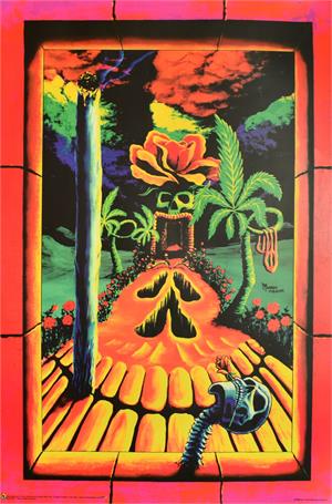 ''SKULL Garden Illusions Non-Flocked Blacklight Poster 24'''' x 36''''''