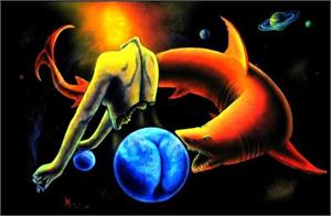 THE RELENTLESS PREDATOR BLACKLIGHT - NON FLOCKED POSTER - 22" X 34" - VINCENT MONACO