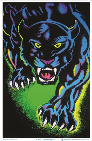 ''King of the Night Black Cat Black Light POSTER - 23'''' X 35''''''