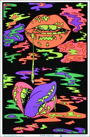''Drippy LIPs by Audrey Herbertson Blacklight Poster - 23'''' x 35''''''