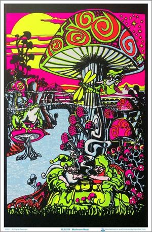 ''Mushroom MAGIC Blacklight Poster 23'''' x 35''''''